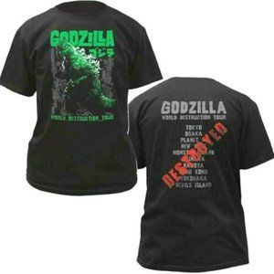 Godzilla World Destruction Tour Mens T-shirt